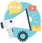 Interactive visualization with AI agent icon